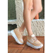 Nude Skin Lace-Up Sneakers