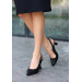 Black Leather High Heel Shoes