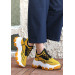 Mustard Knit Lace-Up Sneakers