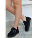 Black Suede Ballerina Shoes