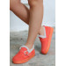 Orange Suede Ballerina Shoes