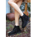 Black Suede Lace Up Boots