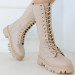 Nude Skin Lace Up Boots