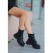 Black Leather Lace Up Boots