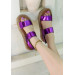 Purple Skin Velcro Sandals