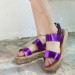 Purple Skin Velcro Sandals