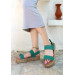 Turquoise Leather Sandals