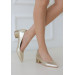 Gold Patent Leather High Heel Shoes