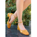 Mustard Skin High Heels