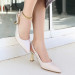 Beige Patent Leather High Heel Shoes