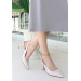 Beige Patent Leather High Heel Shoes