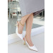 White Patent Leather High Heel Shoes