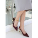 Burgundy Patent Leather High Heel Shoes