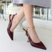 Burgundy Patent Leather High Heel Shoes