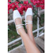 White Patent Leather Ballerina Shoes