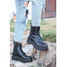 Black Leather Lace Up Boots