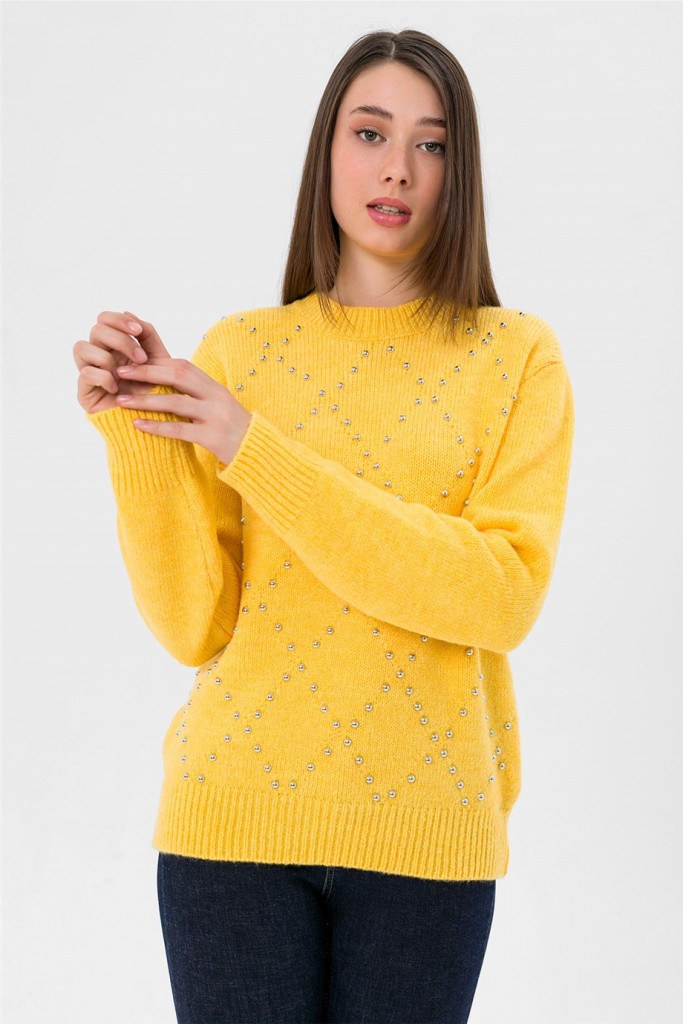 Yellow cable knit sweater on sale womens