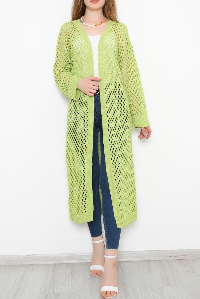 Long hot sale netted cardigan