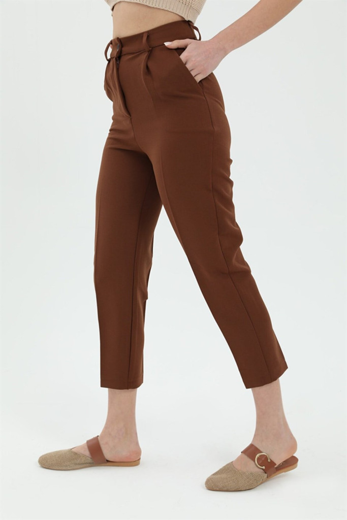 Waist Pleated High Waist Carrot Pants - PalDozer