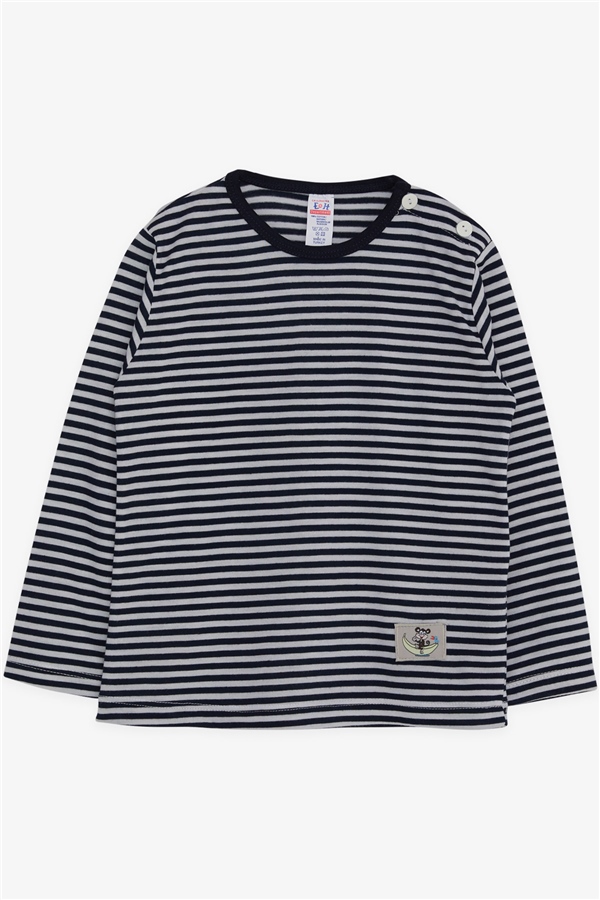 Hudhud - Baby Boy Long Sleeve T-Shirt Striped Navy (9 Months-3 Years)