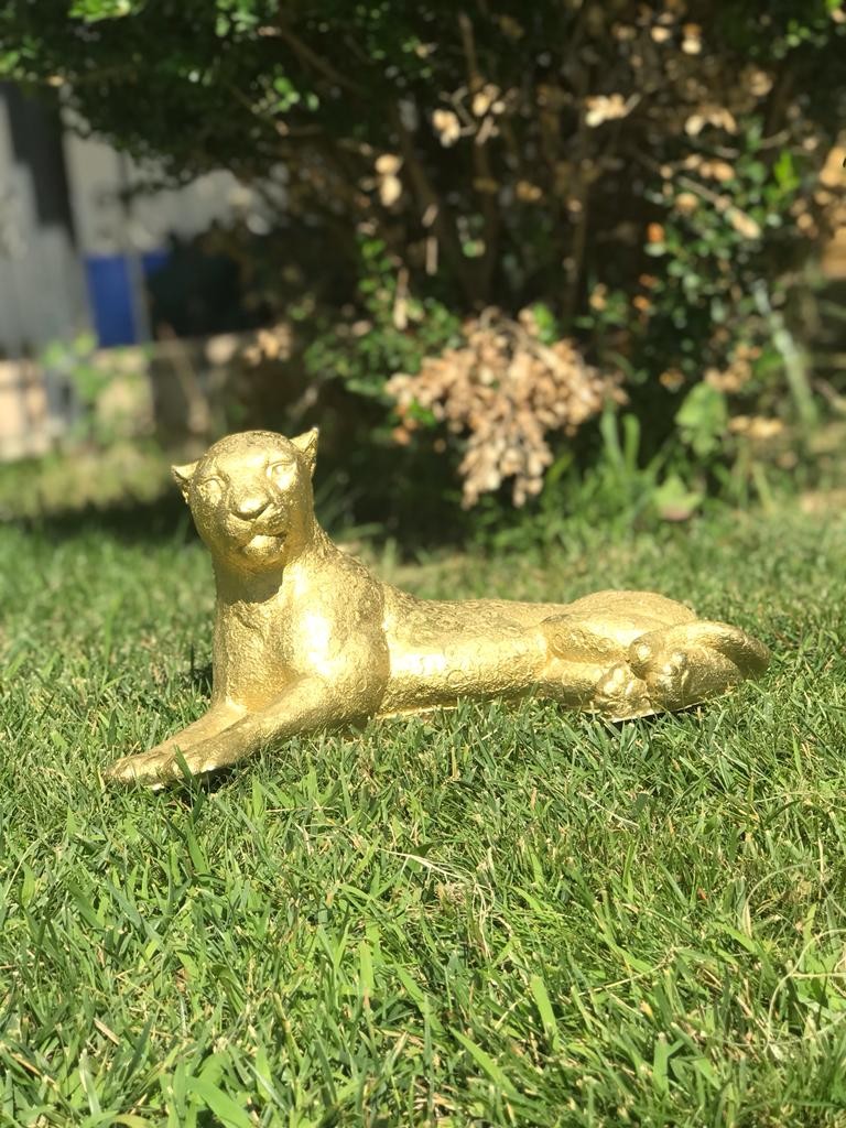 Hudhud - Gold Colored Leopard Figurine