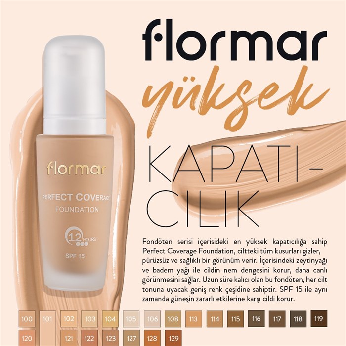 Flormar Perfect Coverage Fondöten-101 Pastelle