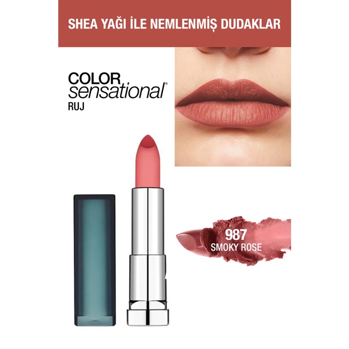 987 Hudhud - York Maybelline Smoky New Rose Lipstick -